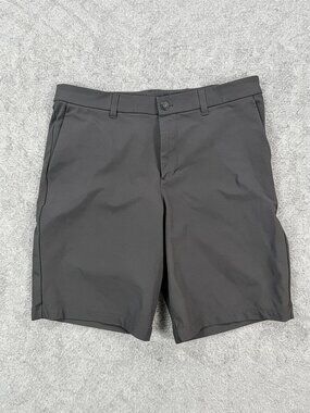 Lululemon Commission Shorts Mens 34 Black Chino 10 Inch Golf Casual Summer